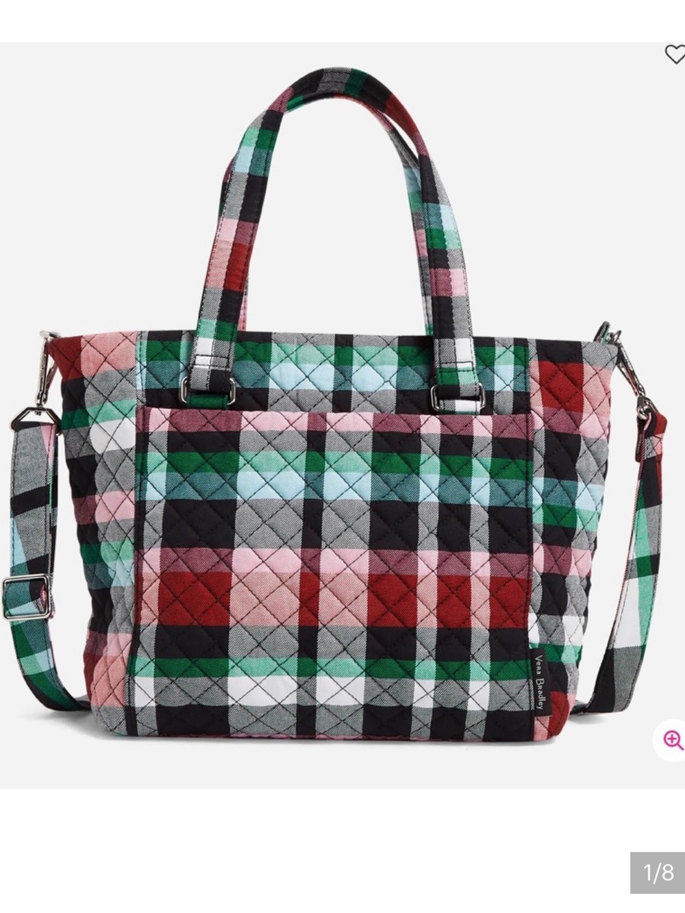 Vera Bradley Multi Strap Shoulder Bag Ribbons Plaid NWT